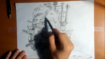 Drawing Howl's Moving Castle
