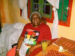 Cedella Marley-Booker at her sister's funeral