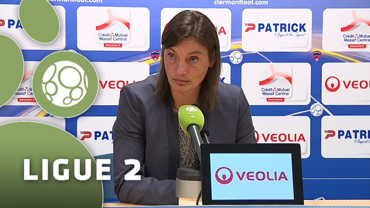 Conférence de presse Clermont Foot - Nîmes Olympique (1-0) : Corinne DIACRE (CF63) - José  PASQUALETTI (NIMES) - 2015/2016