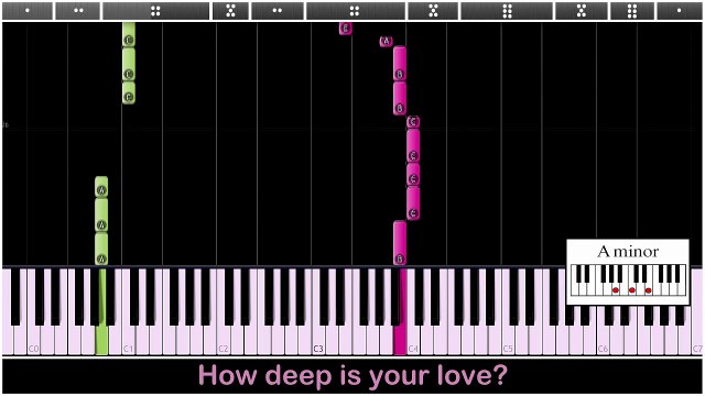How Deep Is Your Love - Calvin Harris & Disciples - [EASY] Piano Tutorial w. Lyrics (Synthesia)