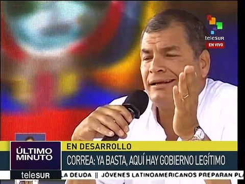 Rafael Correa llama a los ciudadanos de Ecuador a estar unidos