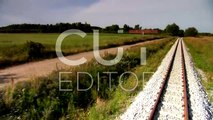 Poland, the view from the rear window of a train on the tracks (CE#23284)