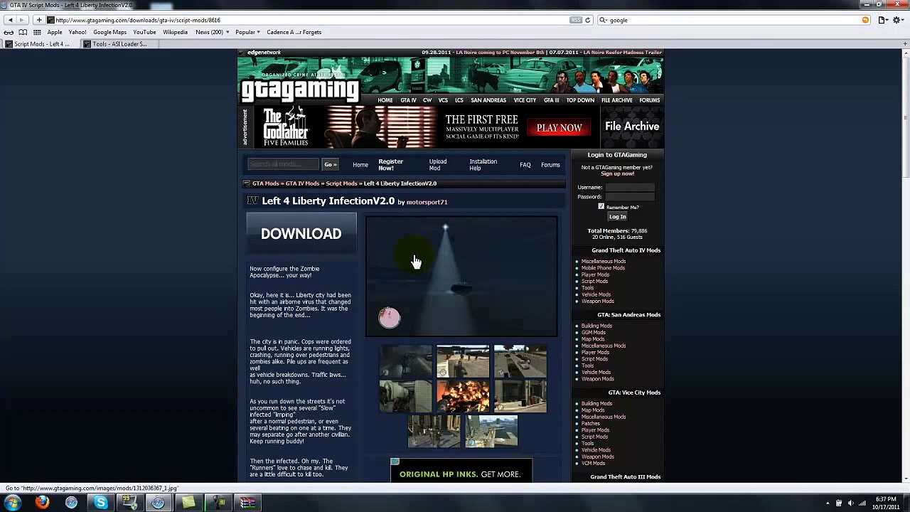 Grand Theft Auto 4 how to install -Left 4 liberty Zombie mod-