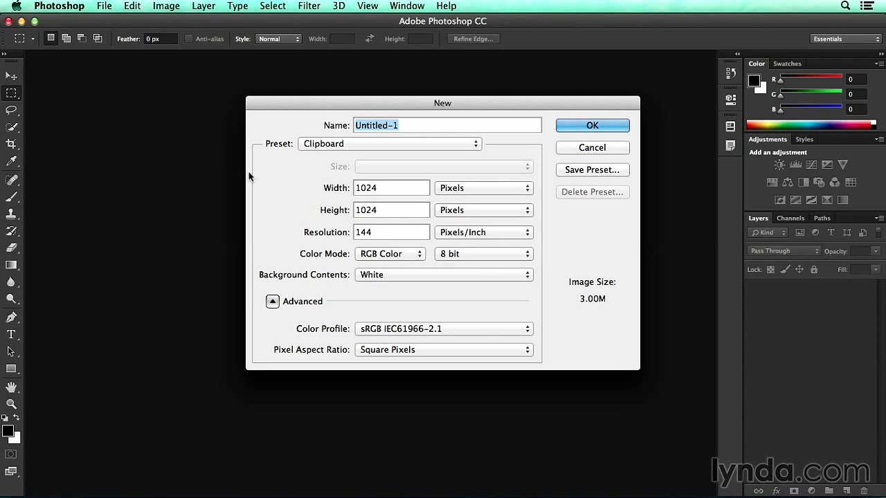 Photoshop Tutorial For Beginners Part (1)-(1) "Creating a new Photoshop document"
