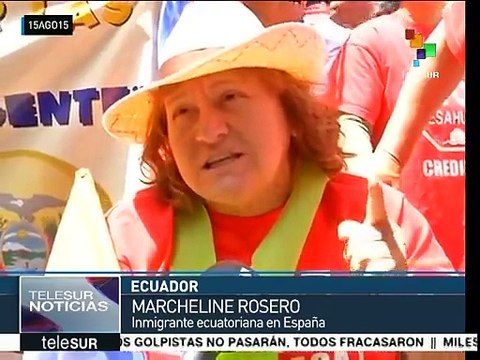 Ecuatorianos residentes en España agradecen el apoyo de Rafael Correa