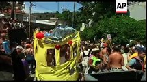 Rio carnival festivities begin, children's parade, sambadrome