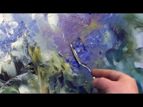 Artista Igor Sajarov . Lilás .(Óleo Pintura ).Aulas de pintura e desenho.