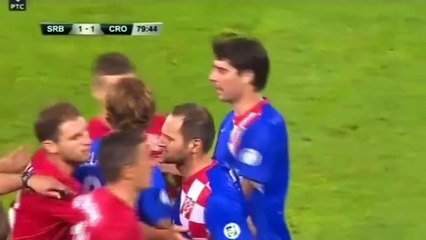 Šimunić vs Sulejmani. Serbia vs Croatia 6.9.2013 (1:1). Brutal Terrible Foul! Worst foul ever!!!