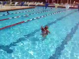 CJ's swim lesson--goofing around