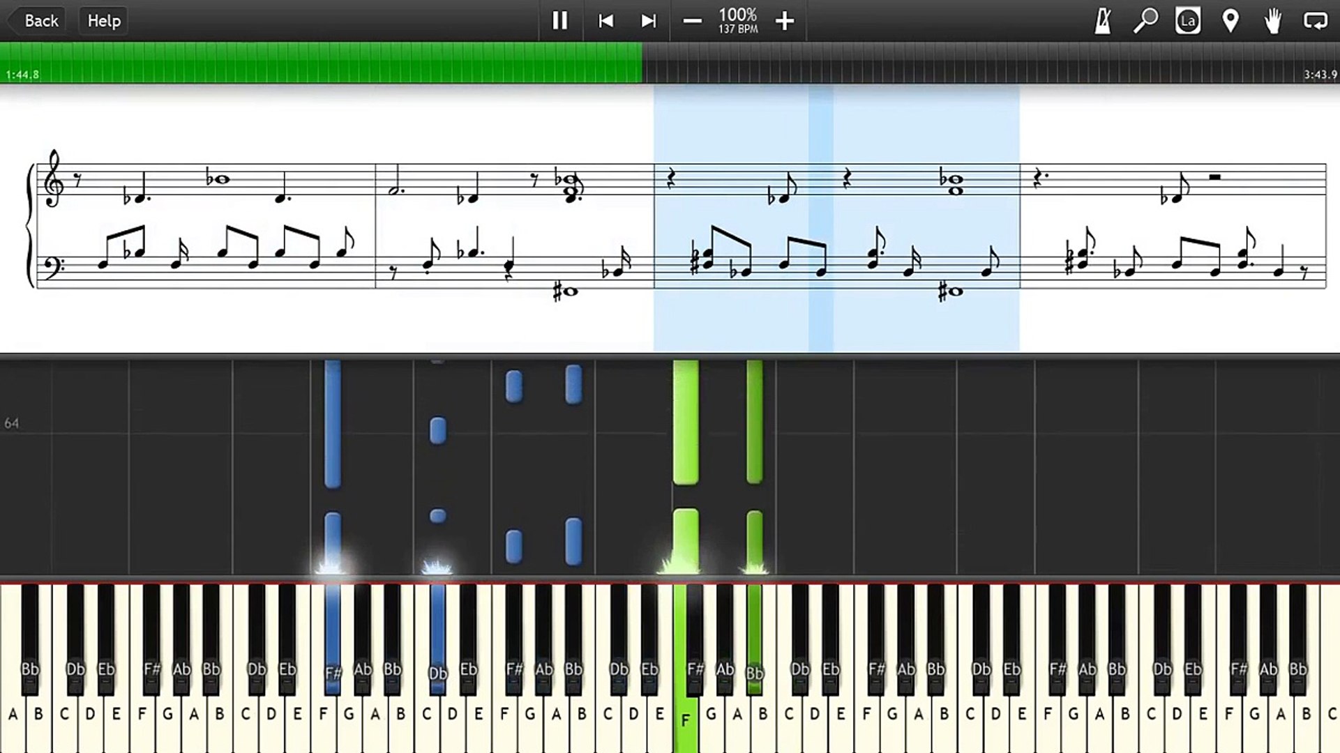 White Silence //Lucas King// [Synthesia - Piano Tutorial] - Tokyo Ghoul  (Music Sheet) - video Dailymotion