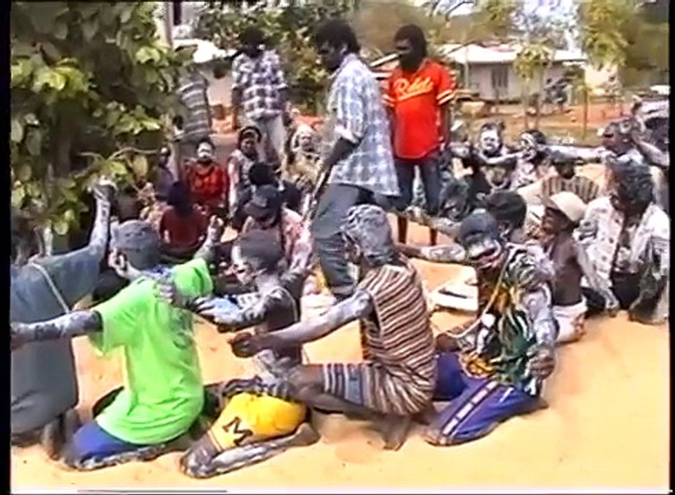 Dance during "Djapi" Aboriginal Initiation Ceremony, Australia