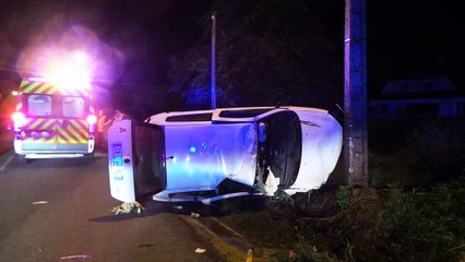 Templeuve : deux blessés grave après une sortie de route