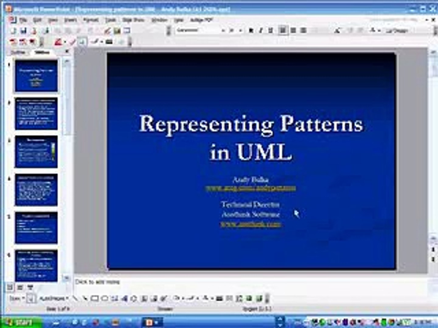 andy design patterns UML tools talk Rational segment