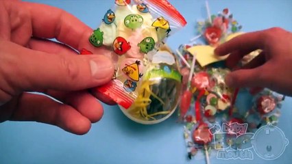 Opening 3 JUMBO Surprise Eggs! Angry Birds Disney Planes Hello Kitty!