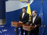 Press point with Rafael CORREA, President of Ecuador