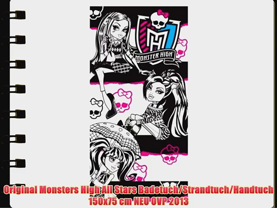 Original Monsters High All Stars Badetuch/Strandtuch/Handtuch 150x75 cm NEU OVP 2013