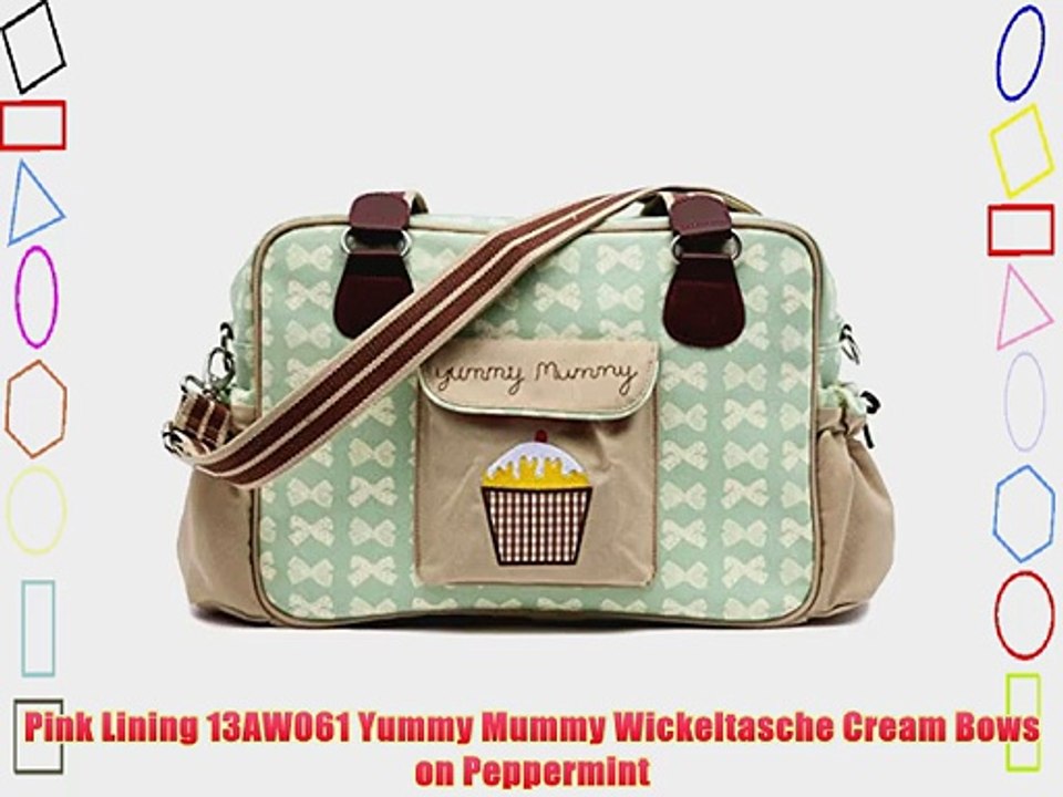 Pink Lining 13AW061 Yummy Mummy Wickeltasche Cream Bows on Peppermint