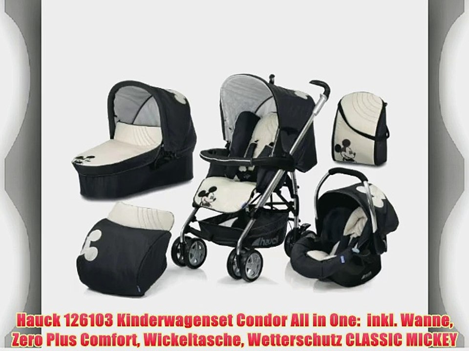 Hauck 126103 Kinderwagenset Condor All in One:  inkl. Wanne Zero Plus Comfort Wickeltasche