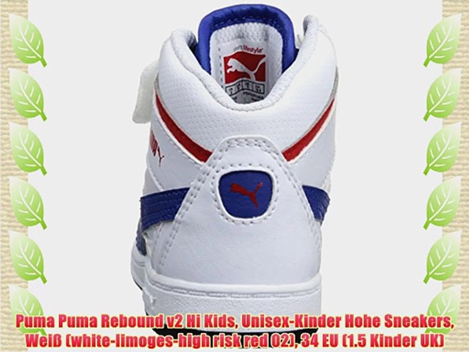 Puma Puma Rebound v2 Hi Kids Unisex-Kinder Hohe Sneakers Wei? (white-limoges-high risk red