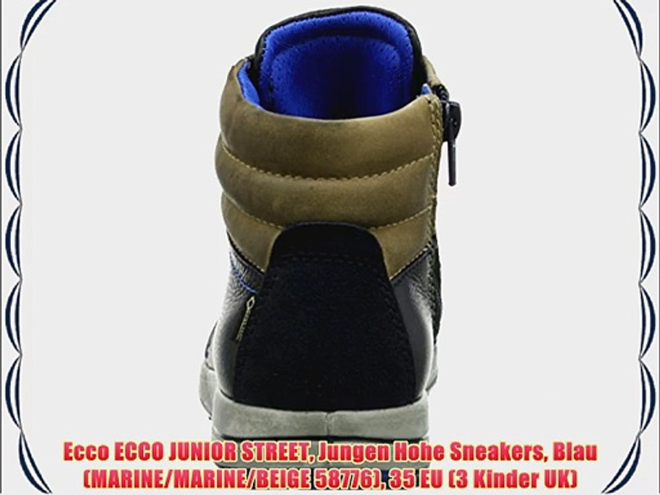 Ecco ECCO JUNIOR STREET Jungen Hohe Sneakers Blau (MARINE/MARINE/BEIGE 58776) 35 EU (3 Kinder