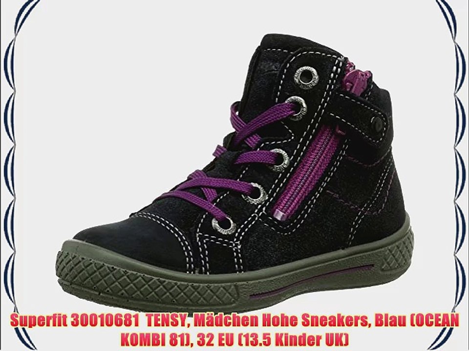 Superfit 30010681  TENSY M?dchen Hohe Sneakers Blau (OCEAN KOMBI 81) 32 EU (13.5 Kinder UK)