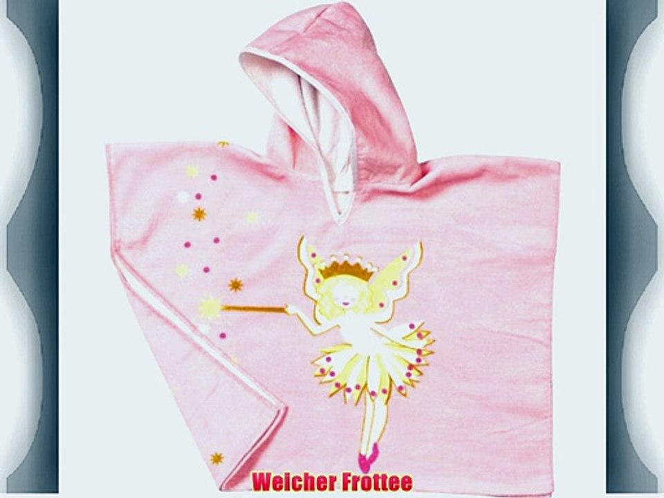 Playshoes M?dchen Bademantel Frottee Poncho Fee Gr. One size (Herstellergr??e: L) Rosa (Fee)