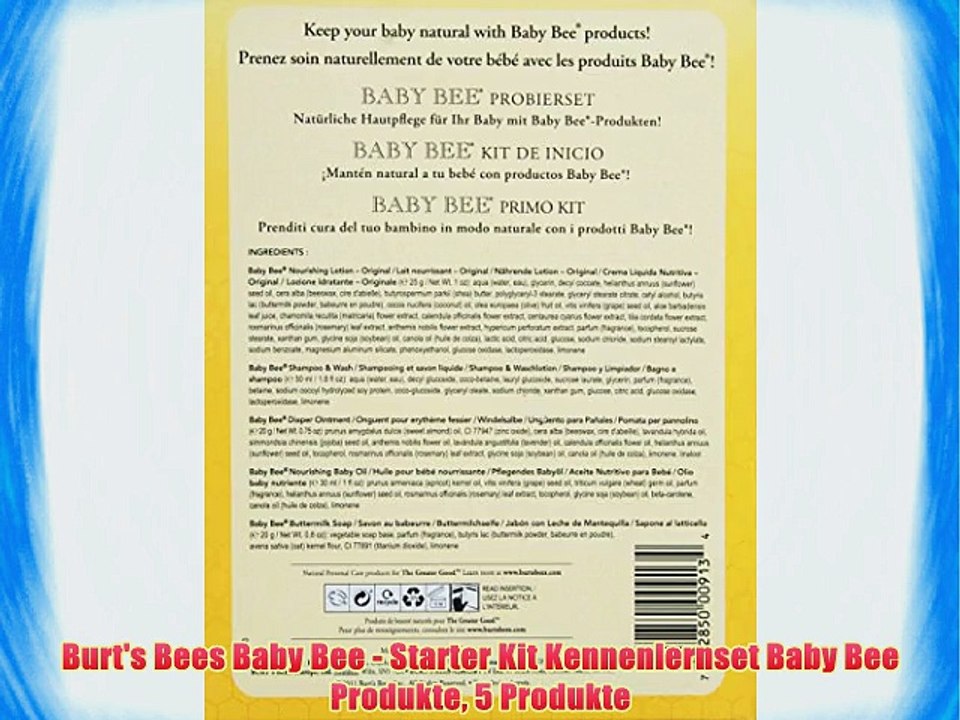 Burt's Bees Baby Bee - Starter Kit Kennenlernset Baby Bee Produkte 5 Produkte