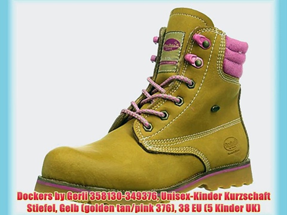 Dockers by Gerli 358130-349376 Unisex-Kinder Kurzschaft Stiefel Gelb (golden tan/pink 376)