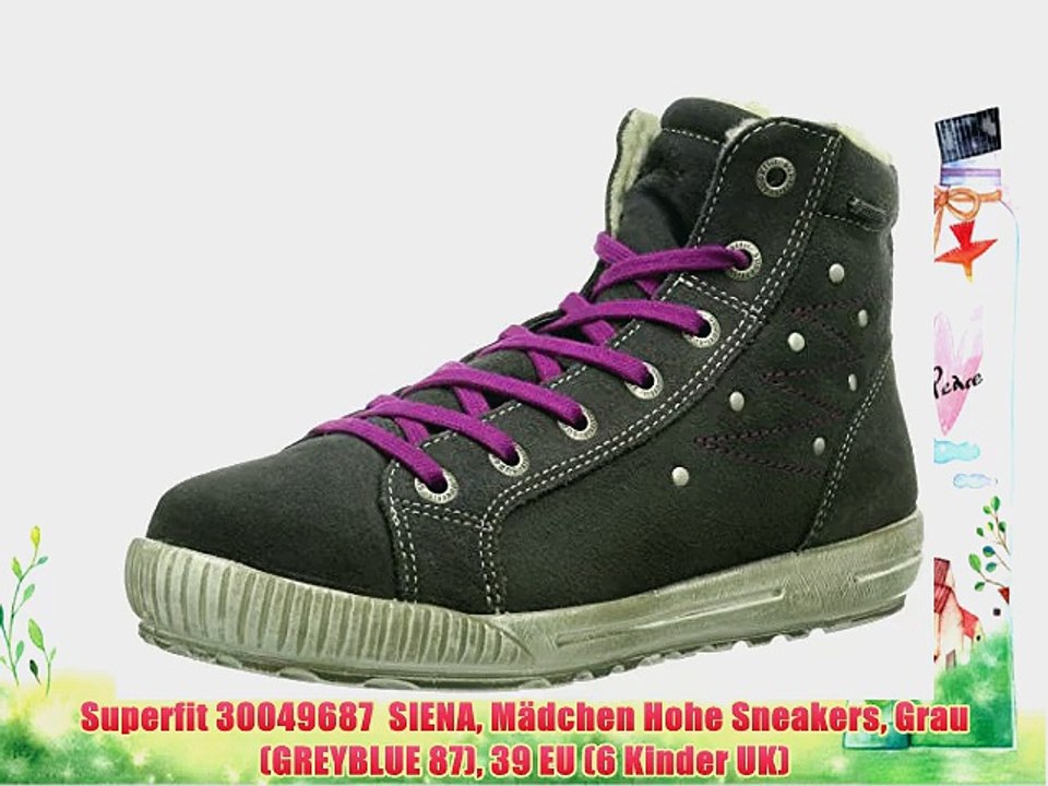 Superfit 30049687  SIENA M?dchen Hohe Sneakers Grau (GREYBLUE 87) 39 EU (6 Kinder UK)