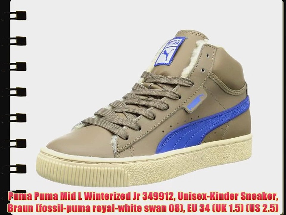 Puma Puma Mid L Winterized Jr 349912 Unisex-Kinder Sneaker Braun (fossil-puma royal-white swan