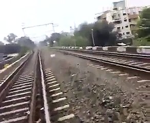 Insanely dangerous train stunt performed in India