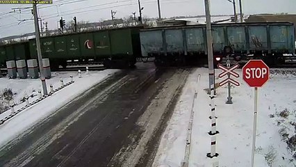 Crazy Accident A Truck Sandwiched Between 2 Trains