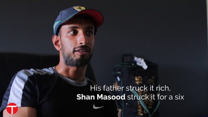 His father struck it rich, Shan Masood struck it for six