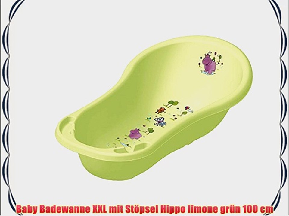 Baby Badewanne XXL mit St?psel Hippo limone gr?n 100 cm