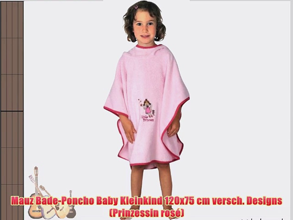 Mauz Bade-Poncho Baby Kleinkind 120x75 cm versch. Designs (Prinzessin ros?)