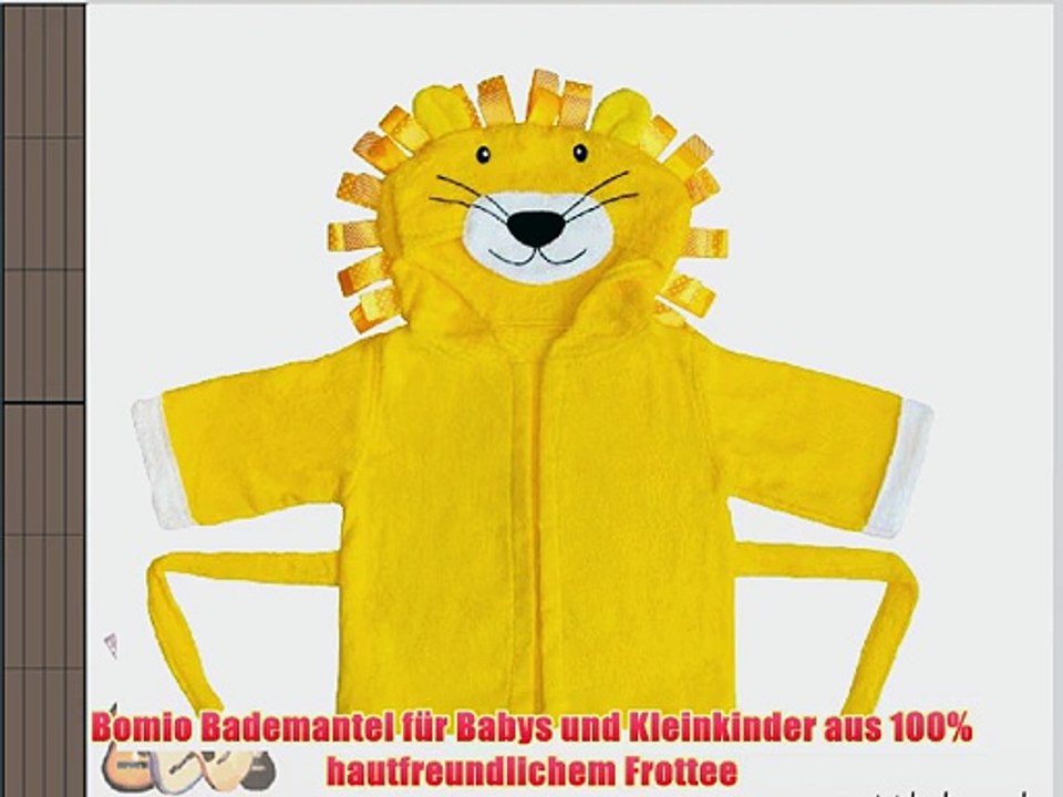 Bomio Baby Bademantel mit Kapuze aus hautfreundlichem Frottee (L?we) | One size