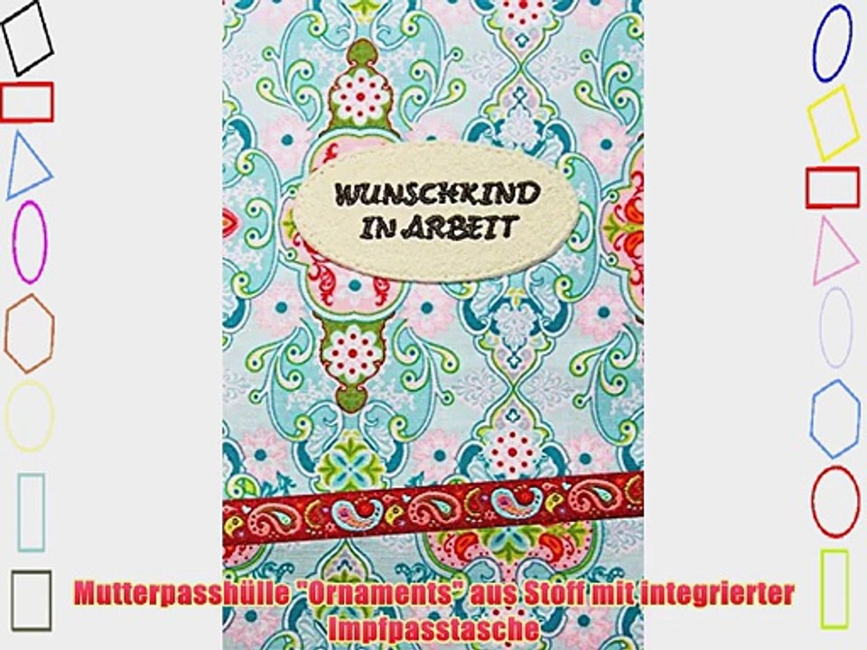 Mutterpassh?lle Ornaments aus Stoff mit integrierter Impfpasstasche