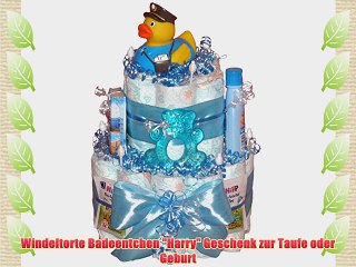 Windeltorte Badeentchen Harry Geschenk zur Taufe oder Geburt
