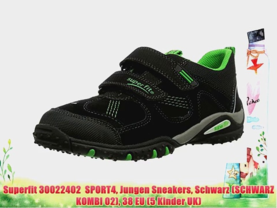 Superfit 30022402  SPORT4 Jungen Sneakers Schwarz (SCHWARZ KOMBI 02) 38 EU (5 Kinder UK)