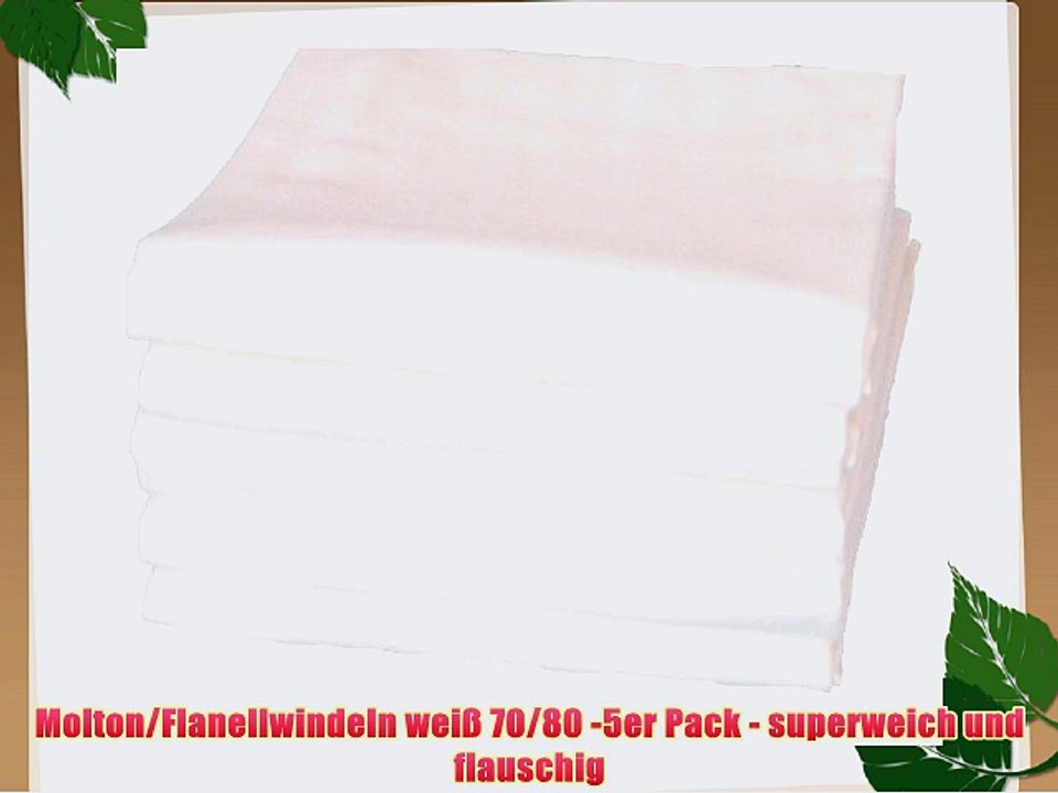 Molton/Flanellwindeln wei? 70/80 -5er Pack - superweich und flauschig