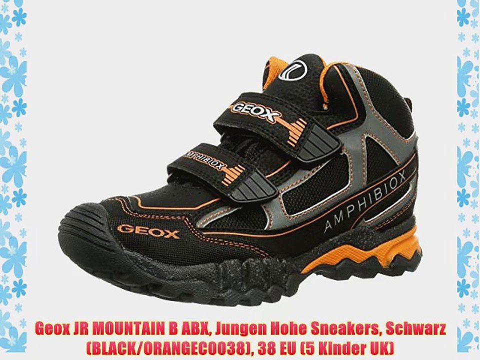 Geox JR MOUNTAIN B ABX Jungen Hohe Sneakers Schwarz (BLACK/ORANGEC0038) 38 EU (5 Kinder UK)