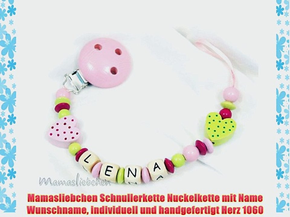 Mamasliebchen Schnullerkette Nuckelkette mit Name Wunschname individuell und handgefertigt
