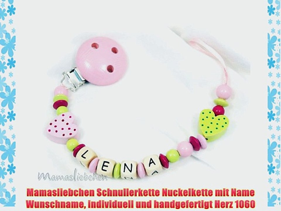 Mamasliebchen schnullerkette nuckelkette mit name wunschname individuell und handgefertigt