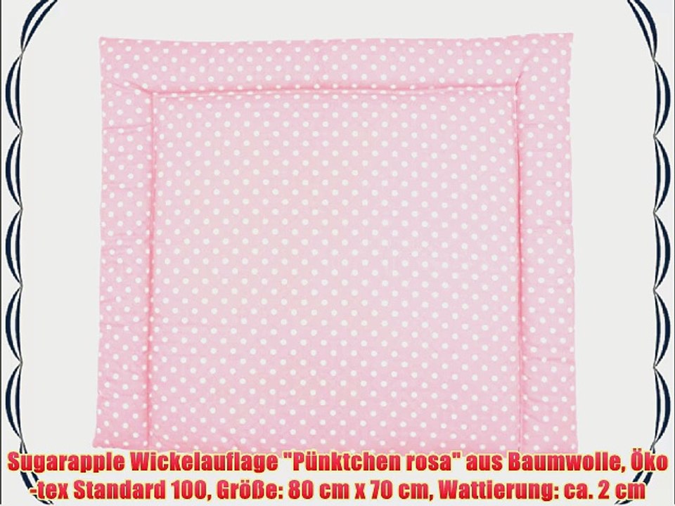 Sugarapple Wickelauflage P?nktchen rosa aus Baumwolle ?ko-tex Standard 100 Gr??e: 80 cm x 70