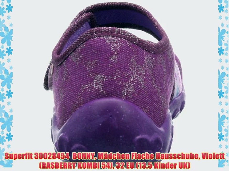 Superfit 30028454  BONNY M?dchen Flache Hausschuhe Violett (RASBERRY KOMBI 54) 32 EU (13.5