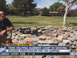 Teen helping summer camp in Sedona