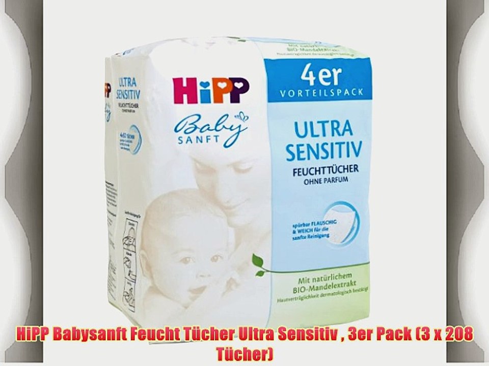 HiPP Babysanft Feucht T?cher Ultra Sensitiv  3er Pack (3 x 208 T?cher)