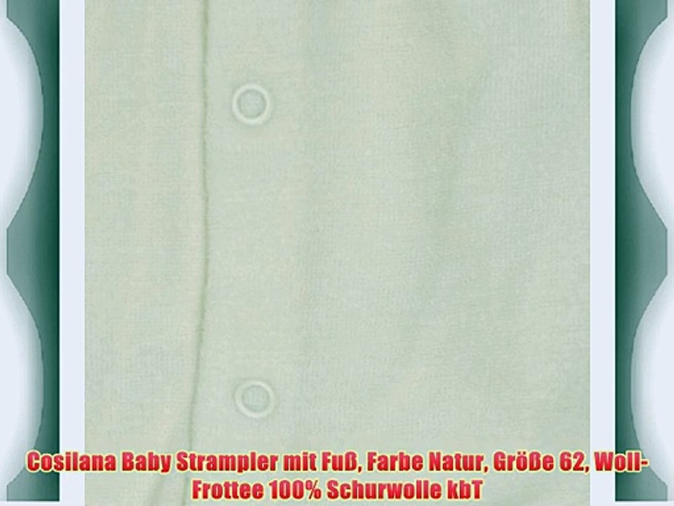 Cosilana Baby Strampler mit Fu? Farbe Natur Gr??e 62 Woll-Frottee 100% Schurwolle kbT