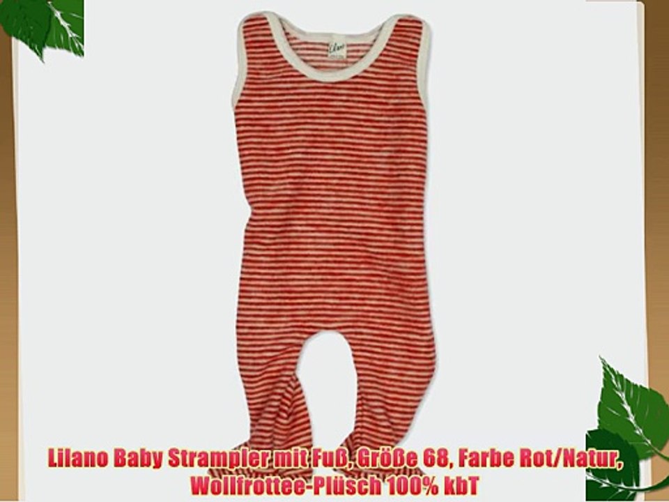 Lilano Baby Strampler mit Fu? Gr??e 68 Farbe Rot/Natur Wollfrottee-Pl?sch 100% kbT