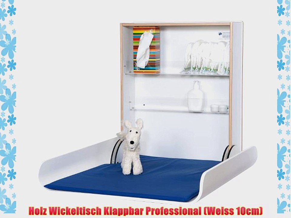 Holz Wickeltisch Klappbar Professional (Weiss 10cm)